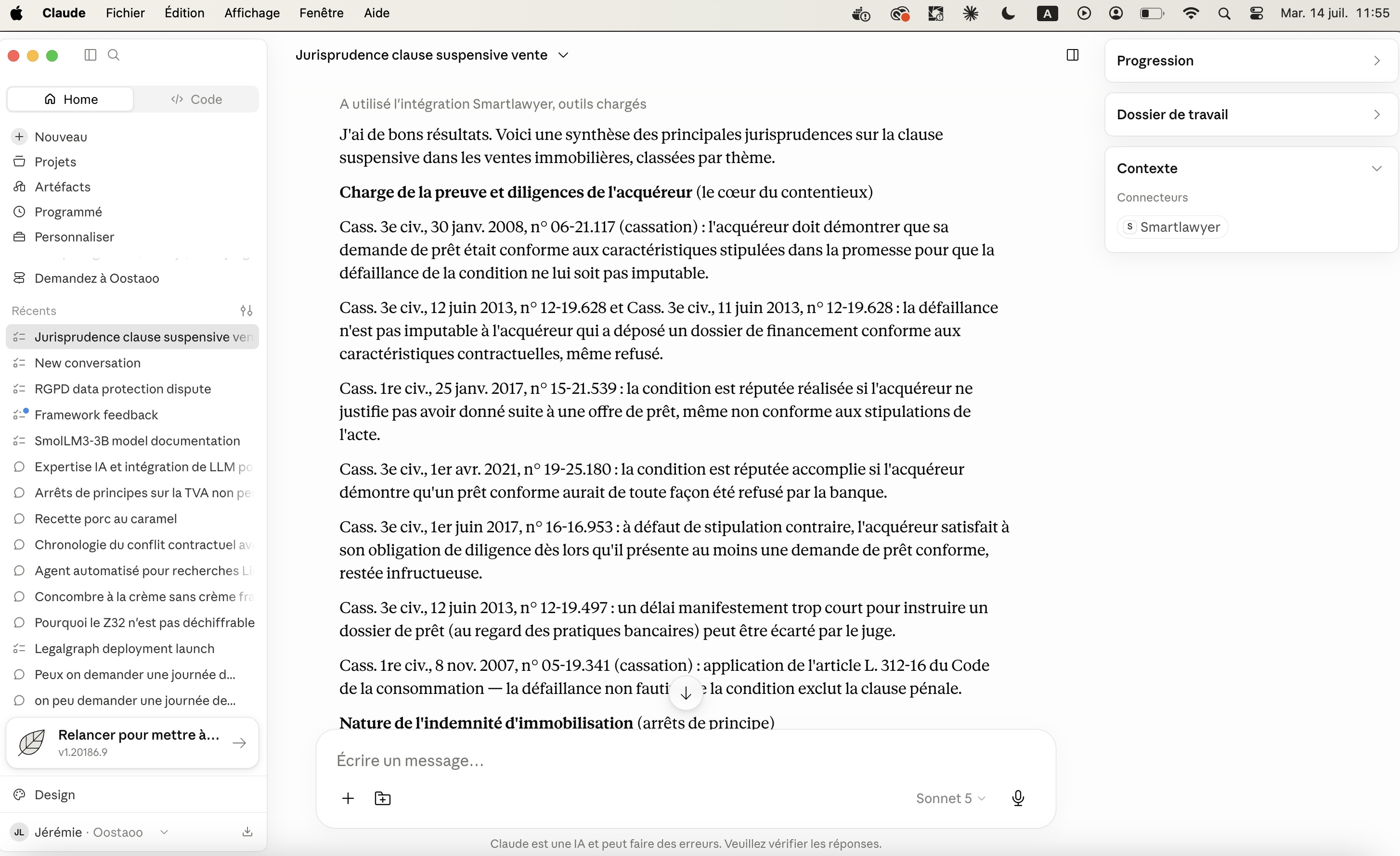 Étape 5 — Claude interroge le Legal Graph et cite des arrêts réels