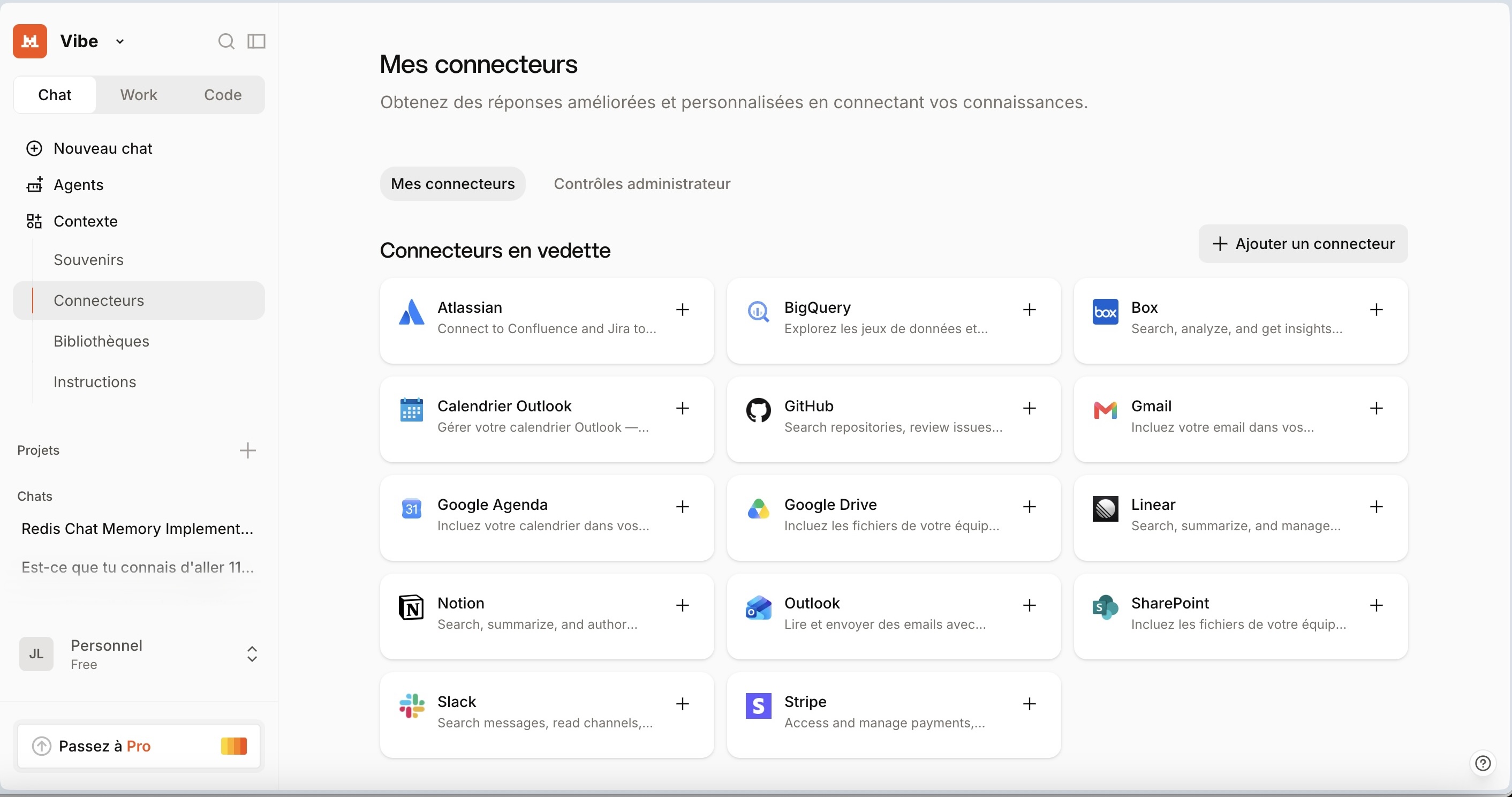 Étape 1 — Mistral Vibe — Mes connecteurs → + Ajouter un connecteur